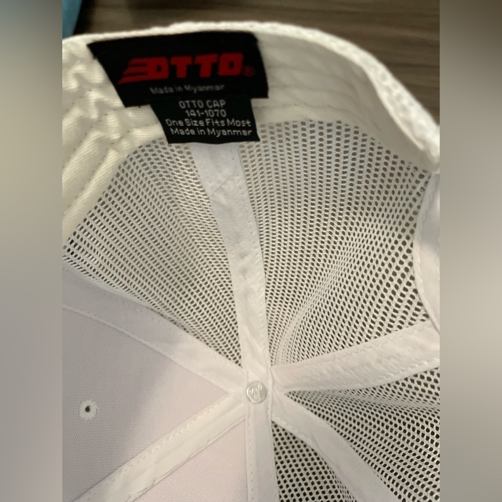 OTTO White Cap with Colorful Stripe Outside,TX Patch OSFM adjustable snap - Picture 2 of 7